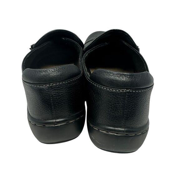 Clarks Collection Black Leather Pebbled Slip On Loafers Size NWOT - Picture 2 of 5